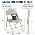 thumbnail image 2 of HaiCube 2-Pack PU Leather Padded Folding Chair, Heavy Duty Portable Folding Chair with Metal Frame, No Assembly Indoor Chair, Khaki, 2 of 8