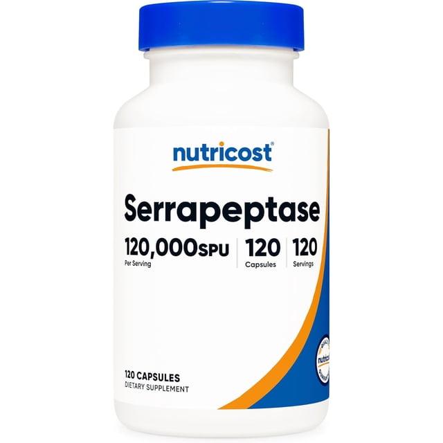 Nutricost Serrapeptase | 120,000 SPU Per Serving | 120 Capsules | 120 Servings