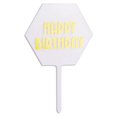 thumbnail image 2 of DIY Cake Tool Cupcake Topper Self-Assembly Birthday Board Planting Flags Round Cakes Card Baking Decor Clear Lines Wedding Hexagonal/White Gold, 2 of 7