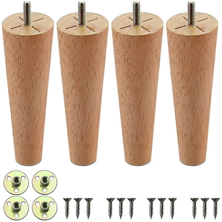 Legs For Furniture Set Of 4, Furniture Legs 4 Inches, Mid Century Taper ...