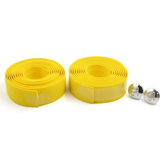 Unique Bargains 2 Pcs Yellow Road Bike Cycling Handlebar Non-slip Tape Wrap Bicycle Handle Belt