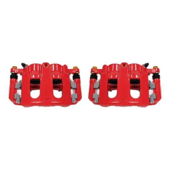 Power Stop Front Pair of Red Powder Coated Calipers S5214