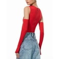 thumbnail image 2 of alice + olivia womens  Olea Bodysuit, s, Red, 2 of 3