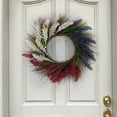 thumbnail image 5 of PALIFEUR 4th of July Wreath, 15.7 Inch Patriotic Wreaths for Front Door, Artificial Floral Spring Wreaths Decorations for Memorial Day Independence Day Veterans Day, Red Blue White, 5 of 5