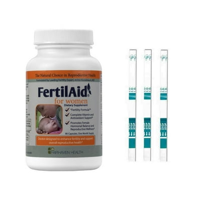 Fertilaid for Women and 3 Aimstrip Pregnancy Test Strips