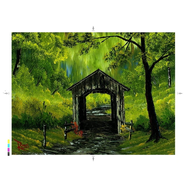 Rompecabezas Toynk Bob Ross Covered Bridge Nature 1000 piezas