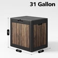 thumbnail image 2 of Bifanuo 31 Gallon Resin Outdoor Deck Box, Waterproof UV Resistant Storage Box for Garden Patio Pool, Dark Wood Grain, 2 of 7