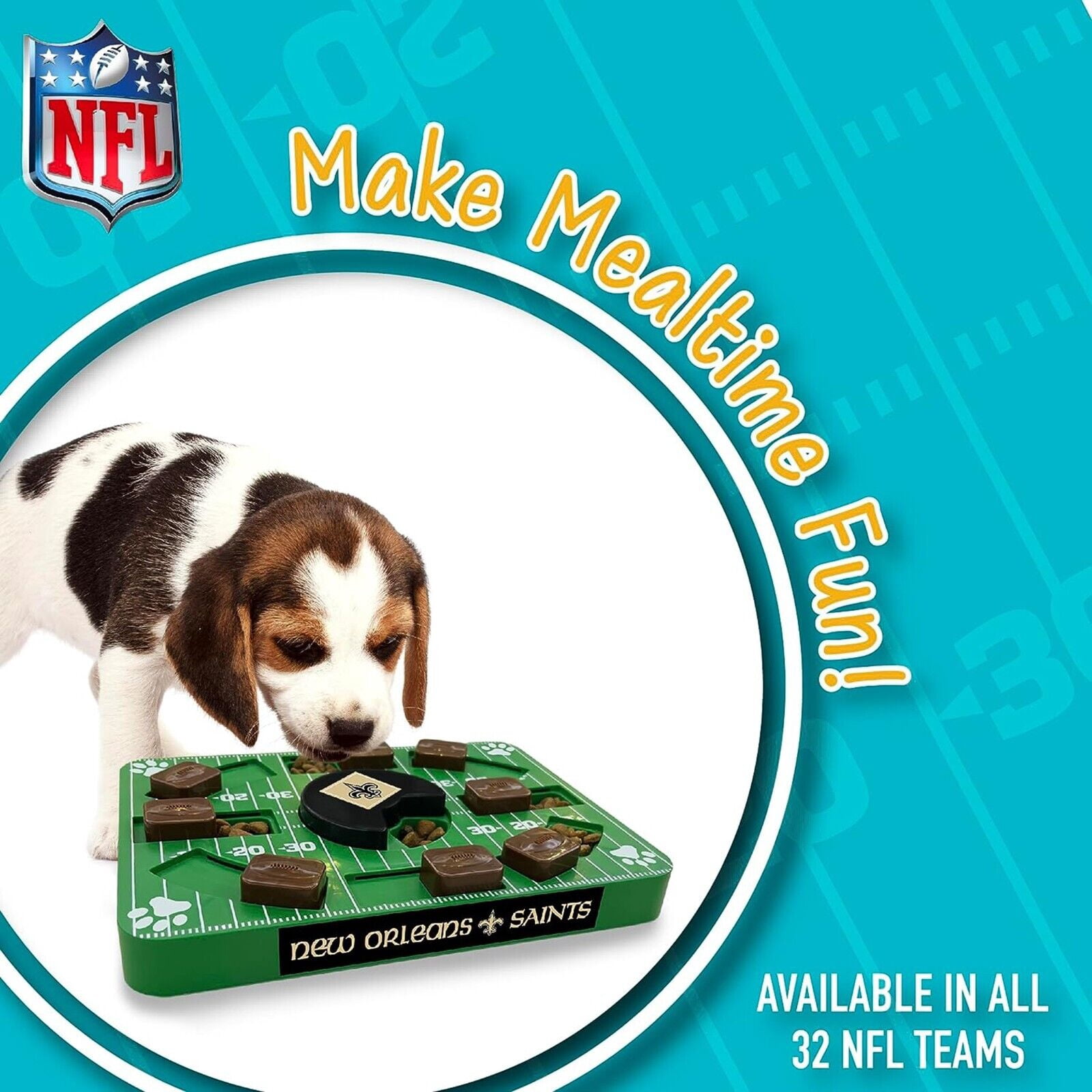 Pets First NFL New Orleans Saints Pets Puzzle Toy, Puzzle Treat Dog Toy, Interactive Dog Treat Toy