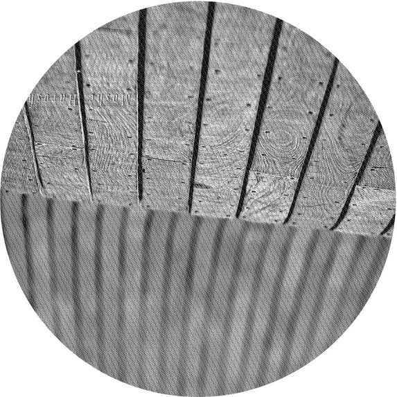 Ahgly Company Indoor Round Patterned Ash Gray Area Rugs, 5' Round