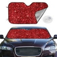 thumbnail image 2 of Balery Red Glitter Windshield Sun Shade, Car Front Window Sunshade Cover ,Automotive Interior Portected Blocks Uv Rays For Car Pickup Truck Suv Accessories- Small, 2 of 7