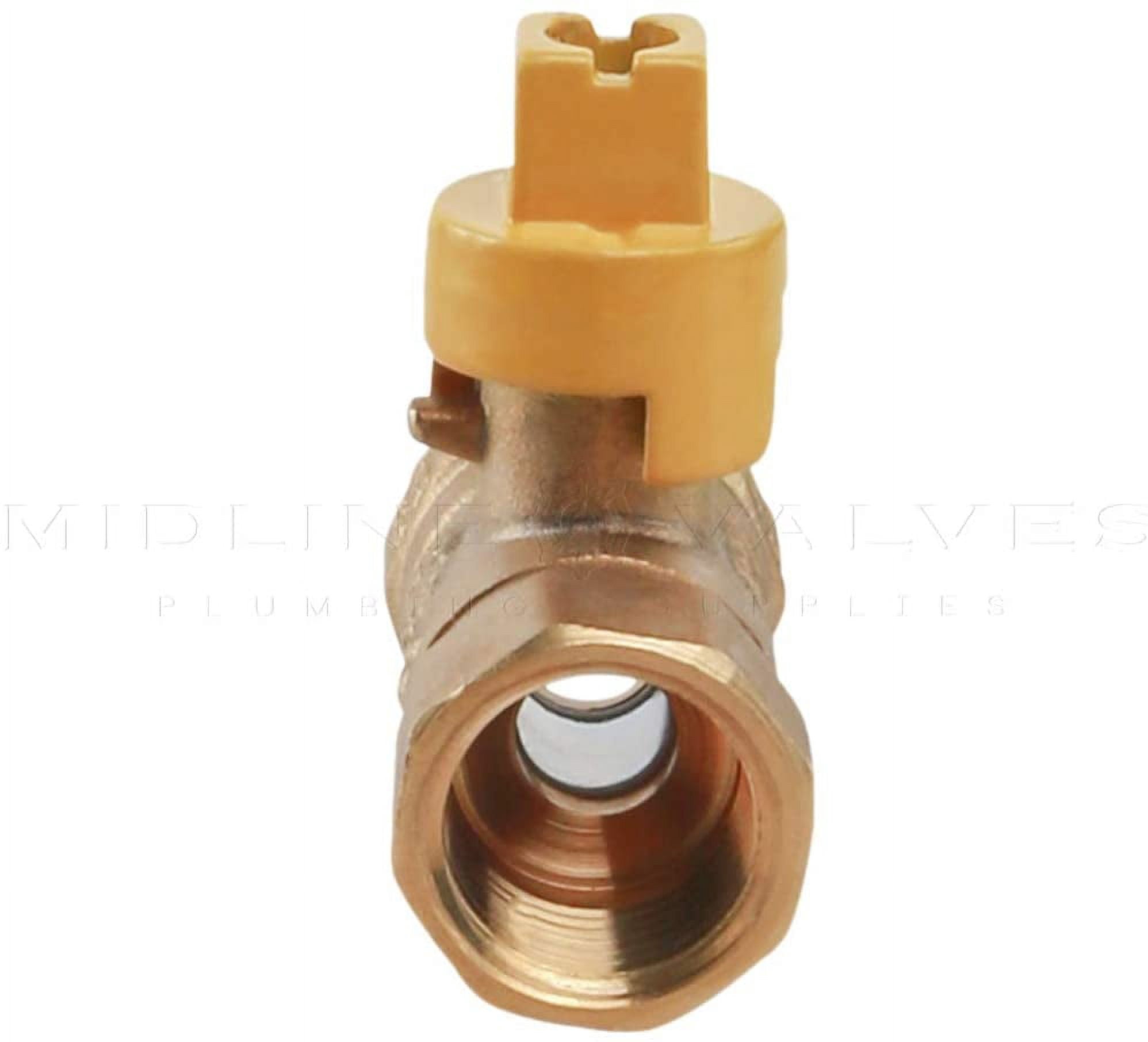 Midline Valve 34SCRWGAS-5 Premium Brass Gas Ball Valve with Screwdriver Slotted Handle, 3/4 in. FIP Connections (Pack of 5)