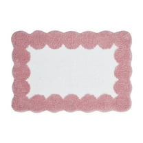 VCNY Home Pink/White Dotted Edge Tufted Bath Rug, 18" x 27"