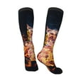Zufioo Tennis Ball In Fire1 Print Long High Thigh Socks KneeHigh Warm