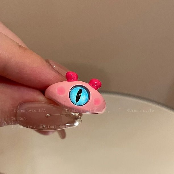 Anillo de ojos Punk para mujer, anillo de monstruo verde, moda dulce, dos colores, ojos de gato, anillo abierto para pareja, accesorios para dedos de fiesta