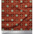 thumbnail image 1 of Soimoi Red polyester Crepe Fabric Mandala Geometric Print Fabric by the Yard 42 Inch Wide, 1 of 5