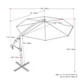 thumbnail image 2 of CorLiving 10ft Offset UV Resistant Umbrella - Multi-Color Canopy & Metal Frame, 2 of 12