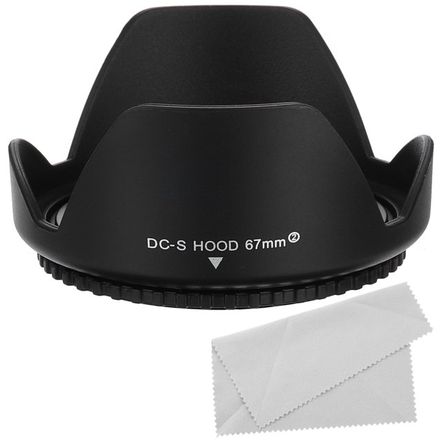 Unique Bargains 67mm Camera Lens Hood, Reversible Flower Lens Hood Protector with Cloth