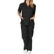 thumbnail image 1 of Uniforme quirúrgico profesional Nikou para mujer sencillo suave transpirable de manga corta cuello en V top y pantalones color negro talla S, 1 of 12