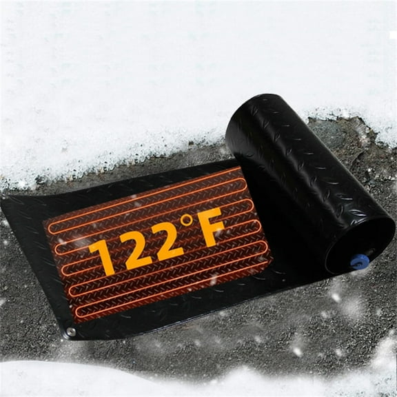 ICQOVD Snow Melting Mat 30x10 Inch 3 In/h Melting Speed Heated Outdoor Mats for Winter Entrance No-Slip Rubber W/Plug 180cm Power Cord