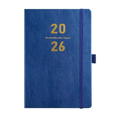 Daily Planner with Ribbon Bookmark & Closure Band - Acid Free Paper & Functional Design for Productivity
