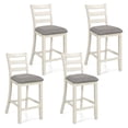 thumbnail image 1 of Gymax Bar Stools Set of 4 Upholstered Counter Height Barstools w/Padded Seat Footrest, 1 of 10