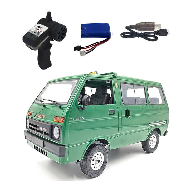 Vogacara RC Trucks Motor de simulación Auto regalos todoterreno/coche de carretera Unisex niñas niños Van eléctrico pasatiempos Rock vehículo Kits de construcción modelo Verde Potencia única Vogacara FN010317-04B