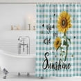 thumbnail image 4 of Sunflower Waterproof Fabric Shower Curtain,Teal Green Check You Are My Sunshine Bee Waterproof Fabric Shower Curtain for Bathroom Curtains Bathtubs Hotel Shower Curtains with 12 Hooks Standard 72x72, 4 of 8