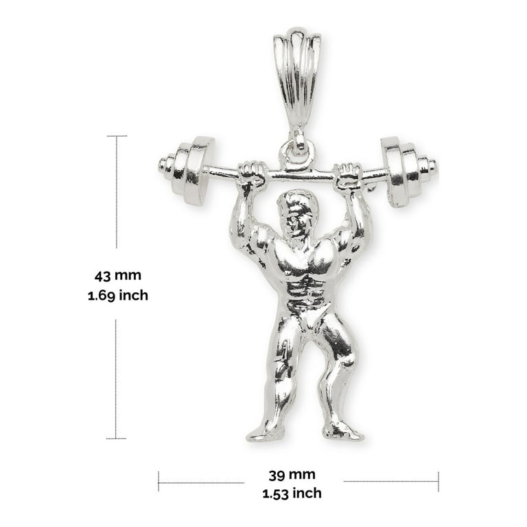 Bodybuilder Charm Antiqued Sterling Silver Bodybuilder Charm Antiqued Sterling Silver