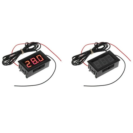 

2x DC 5 - 12 V - 50 - 110 Degree C Digital Thermometer with Probe [Parallel Import ] Green & Red