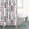 thumbnail image 4 of White Christmas Tree Pattern Shower Curtain 72"x72" ,Bathroom Decorative Shower Curtains Set with 12 Hooks,Modern Waterproof Washable Shower Curtain, 4 of 6