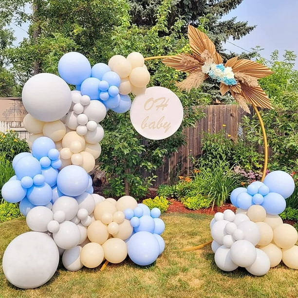 Subolong 141 Pcs Blue Silver Balloon Garland Kit Macaron Metal Balloon Arch,wedding Bridal Shower Birthday Party Baby Shower Decoration Other