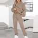 thumbnail image 1 of ICHUANYI Clearance Women Casual 2 Piece Outfits Long Sleeve Loose Tops Skinny Round Neck Long Pants Sets Sweatshirts Suit(Khaki, XL) ICHUANYI WER2023081004235, 1 of 6