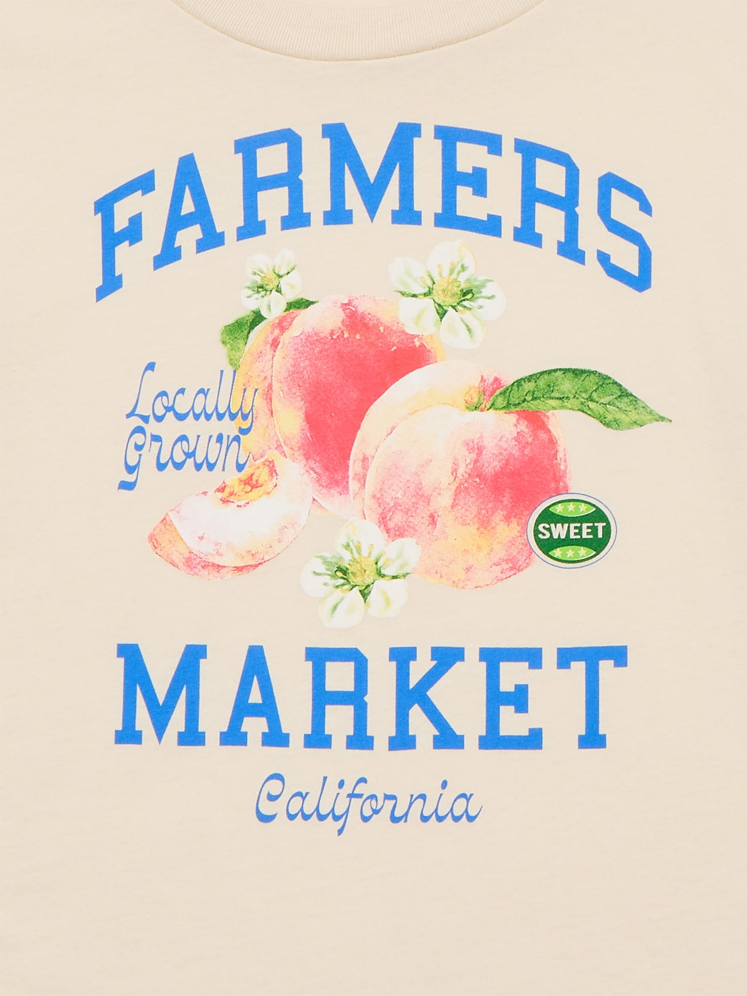 Wonder Nation Girls Farmers Market Long Sleeve Graphic Tee, Sizes 4-16 & Plus