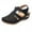 Black, variant on Patlollav Womens Soft Leather Closed Toe Vintage Anti-Slip Sandals For Woman High-quality