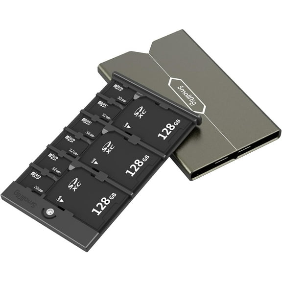 SmallRig Memory Card Case Holder Anti-Shock Anti-Fall and Scratch Suitable for SD/Micro SD/SIM Cards for Photography Enthusiasts - 2832B