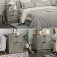 thumbnail image 3 of 22.7 inch Fluted Nightstand with 2 Drawers Farmhouse End Table for Living Room, 3 of 7