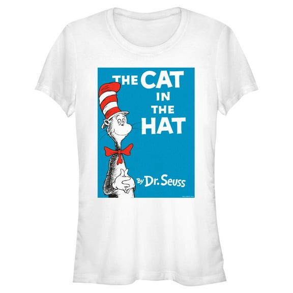 Junior's Dr. Seuss Cat in the Hat Book Cover  Graphic T-Shirt