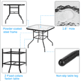 thumbnail image 6 of Hassch 31.5" Square Glass Dining Table with 1.8" Umbrella Hole, Outdoor Patio Table with Metal Legs for Balcony, Deck, Garden, Dark Chocolate, 6 of 8