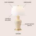thumbnail image 6 of JONATHAN Y Julian 29" Traditional Classic Ceramic Urn LED Table Lamp, Almond, JYL4026D, 6 of 7