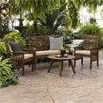 thumbnail image 2 of 4-Piece Solid Acacia Wood Conversation Set in Dark Brown, 2 of 8