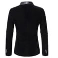 thumbnail image 3 of Men's Velvet Blazer Slim Fit Solid Tuxedo Jacket Business Casual Blazer 1.23, 3 of 5