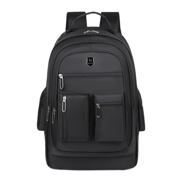 Mochila con ruedas para ordenador, resistente al agua, de gran capacidad, de tela Oxford, con ruedas, para ordenador portátil, maleta con ruedas para Negro