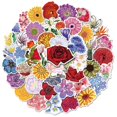 thumbnail image 2 of Pegatinas para botellas de agua, juego de 100 pegatinas de flores, pegatinas estéticas de vinilo impermeables para niños y adolescentes, para portátil, monopatín, teléfono, equipaje., 2 of 5