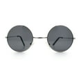 thumbnail image 5 of Kids Size Retro Iconic Hippie Round Circle Lens Metal Rim Sunglasses Silver - Black, 5 of 8