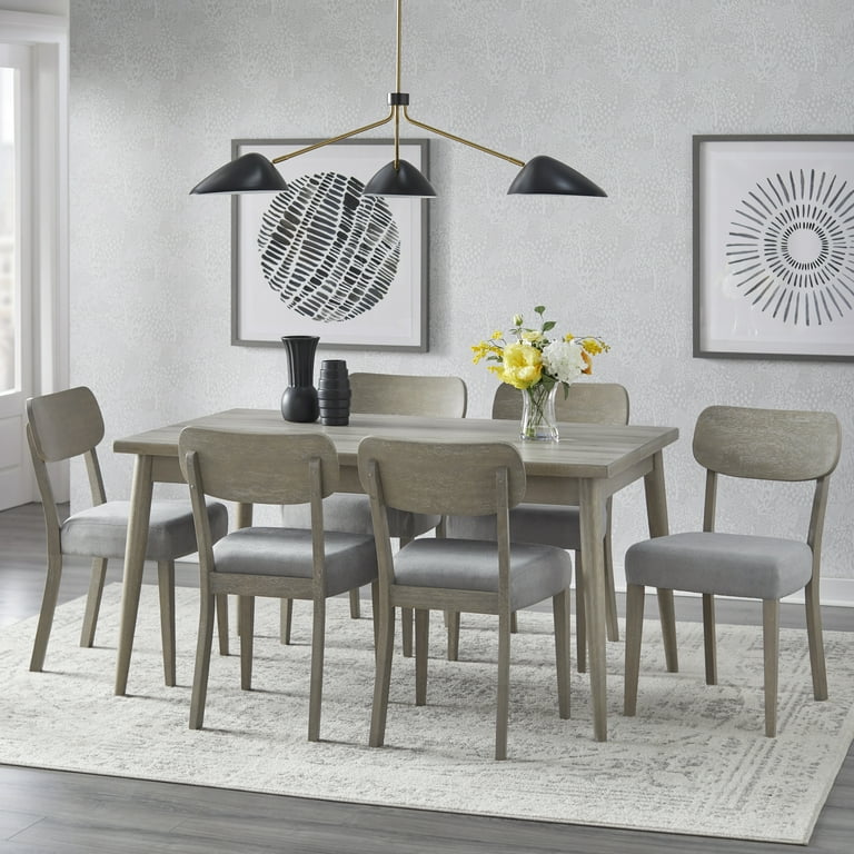 TMS Glenmore 7-Piece Modern Dining Set with Gray Chairs