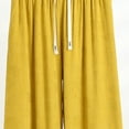 thumbnail image 5 of TaTaai Womens Plus Size Pants Elastic Drawstring Waist Twill Jacquard Straight Leg Solid Soft Breathable Casual Trousers Gift, 5 of 5