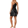 thumbnail image 3 of NOMADIC NOOK Women's 2 Pack Satin Nightgown Racerback Adjustable Suspender Spaghetti Strap Camisole Pajama X-Small 2 Pack Black, 3 of 6