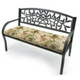 thumbnail image 3 of Jordan Manufacturing 48" x 18" Oasis Nutmeg Beige Leaves Rectangular Outdoor Settee Swing Bench Cushion with Ties, 3 of 12