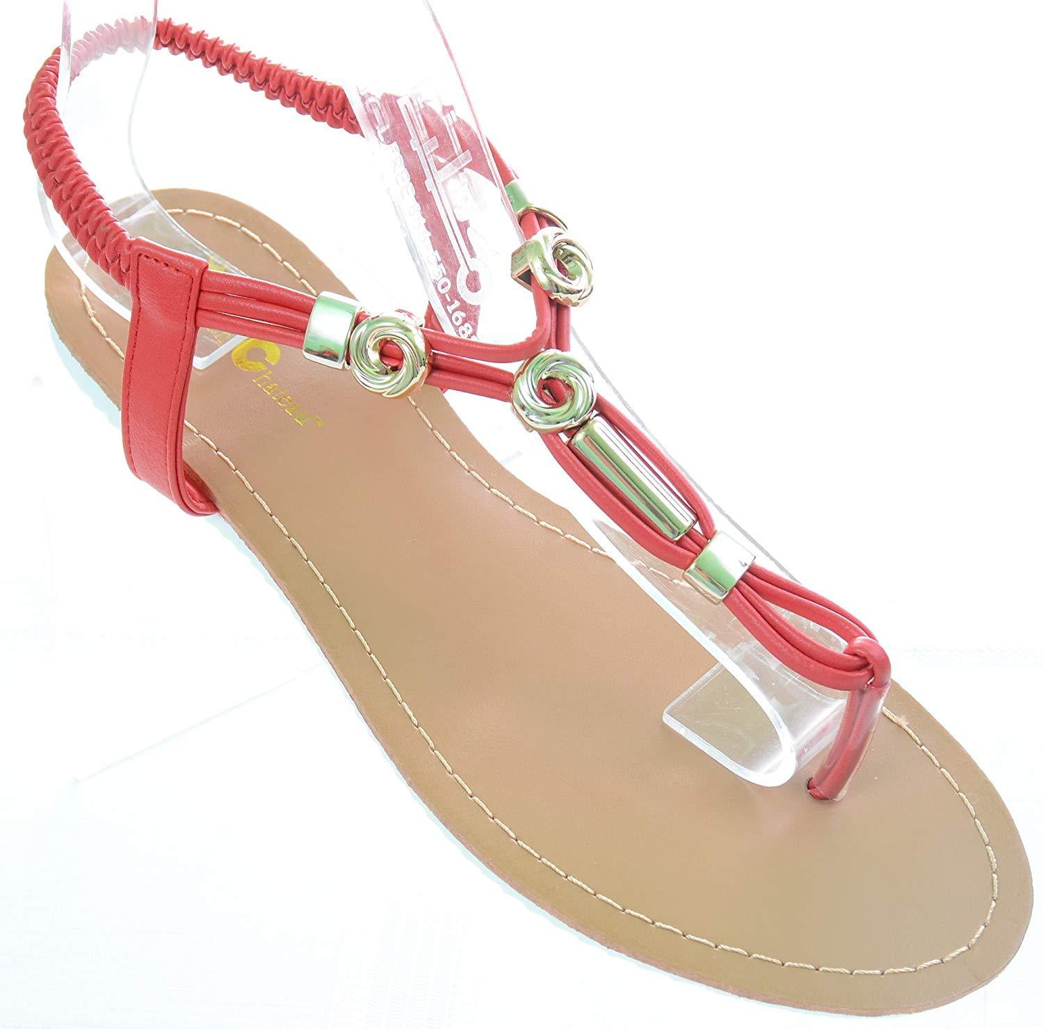 Red Knotted Flip Flop Flat Sandal Women's Thong Shoes - 7.5 - Walmart.com