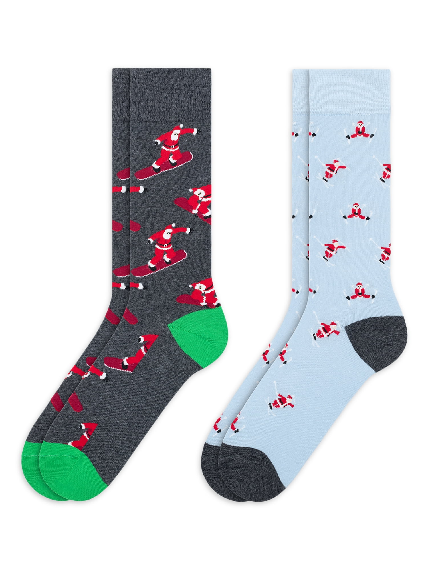 Holiday Time Mens Novelty Crew Socks, 2Pack